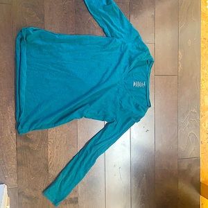 Velvet teal long sleeve shirt